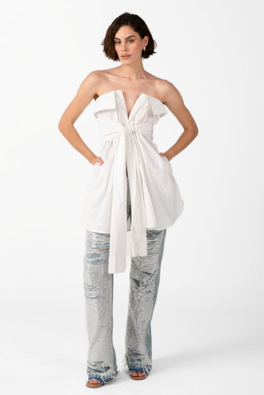 Vestido Straple Origami